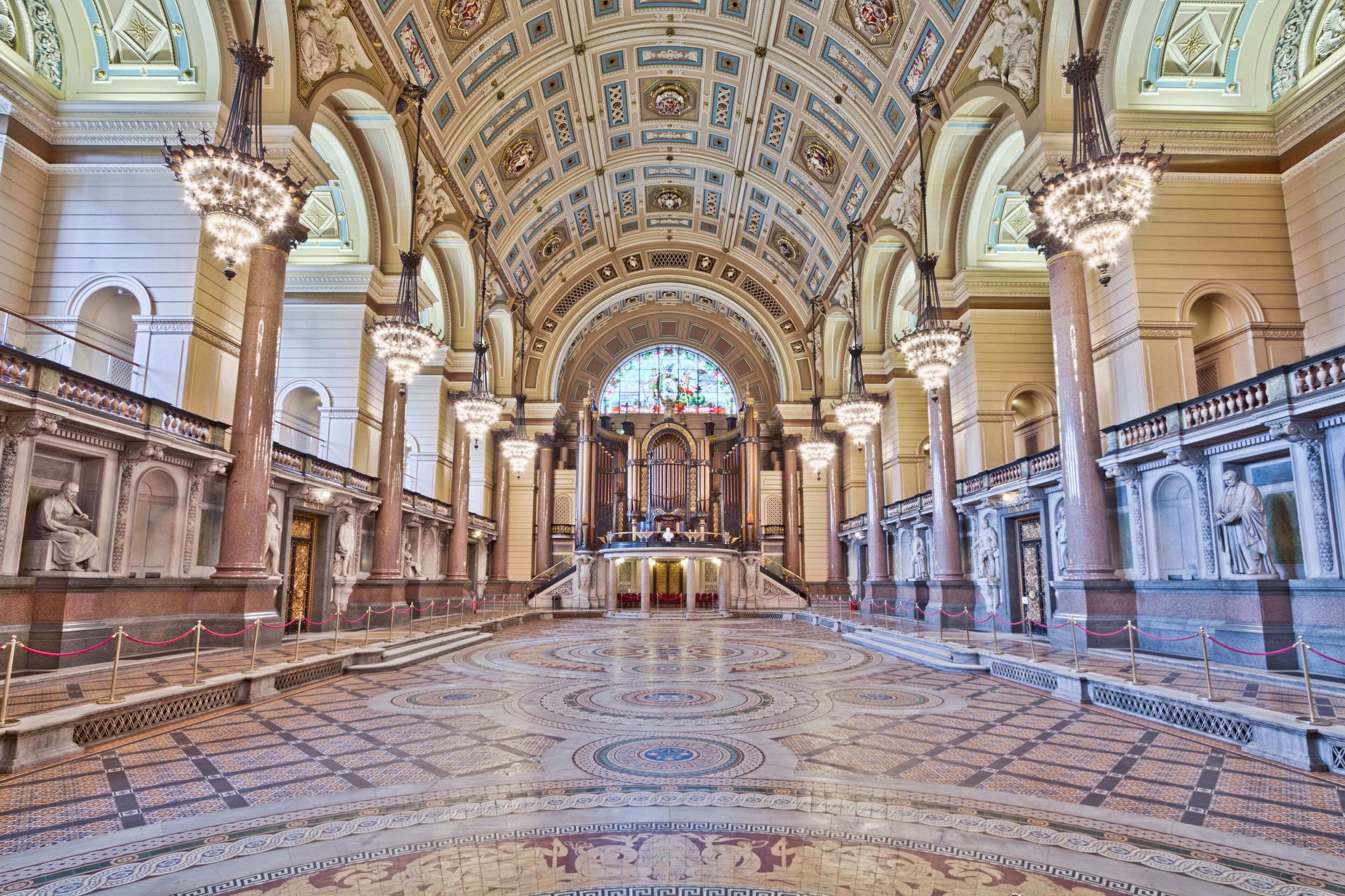 Here is an hdr photograph taken from St George's Hall during the annual Minton tile floor reveal. Located in Liverpool, Merseyside, England, UK.