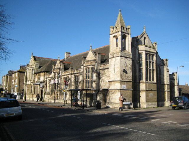 Edmonton: Former Charles Lamb Institute, Church Street, N9 This is another view of the former Institute looking at the other end of the building and in the opposite direction to 678847. Of interest at the far left of the photograph is a pair of unusual four storey Victorian townhouses.