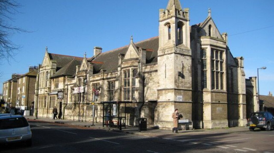 Edmonton: Former Charles Lamb Institute, Church Street, N9 This is another view of the former Institute looking at the other end of the building and in the opposite direction to 678847. Of interest at the far left of the photograph is a pair of unusual four storey Victorian townhouses.