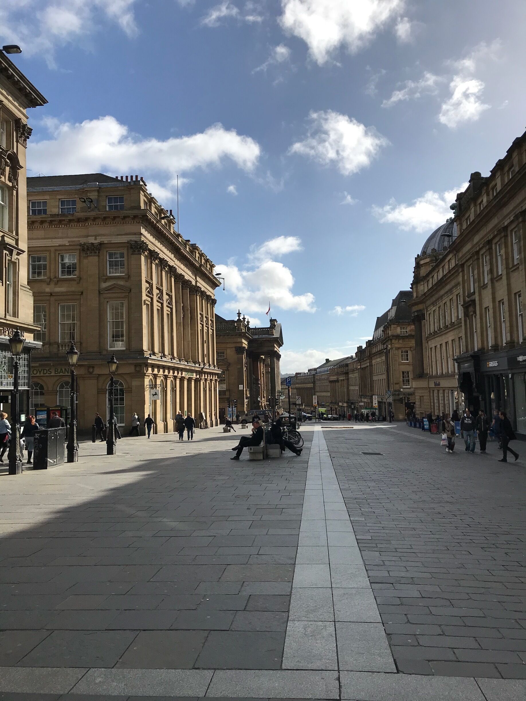 View from Monument looking down Grey Street, Theatre Royal on the Left.