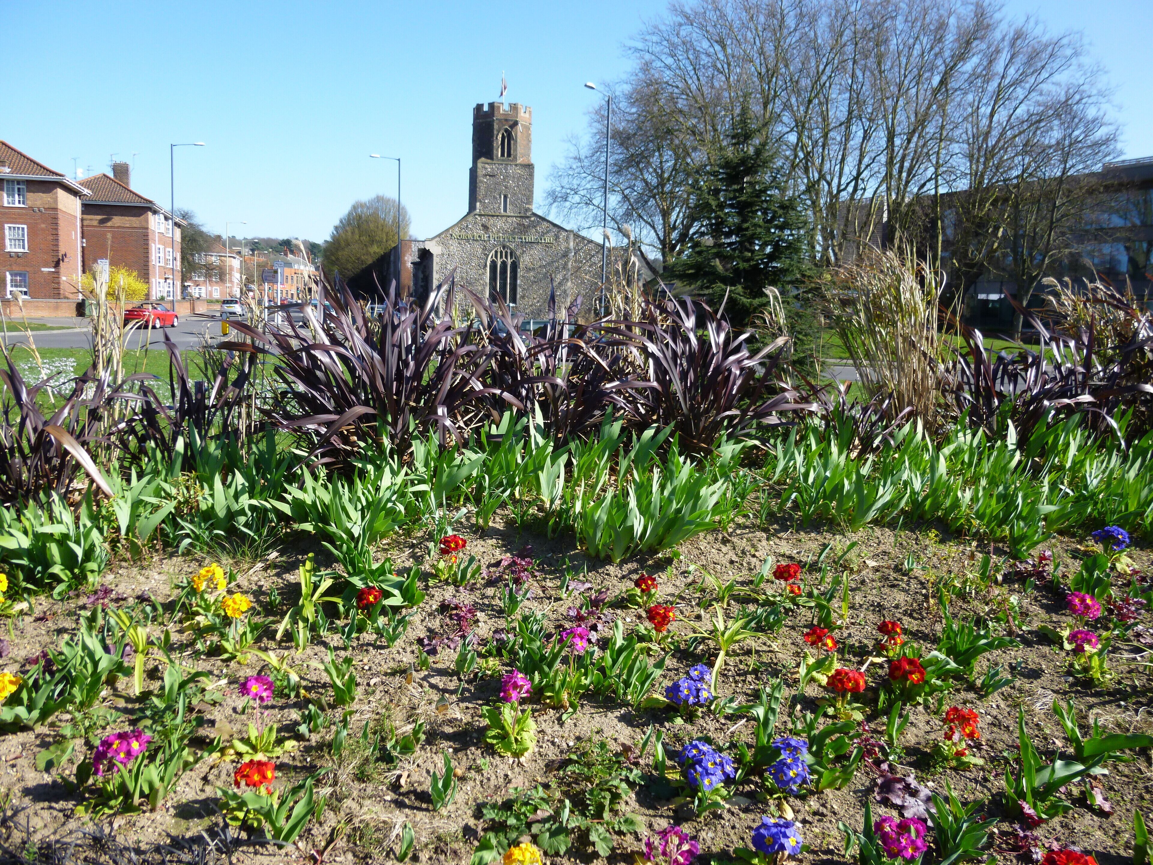 On a roundabout near The Puppet Theatre, Norwich