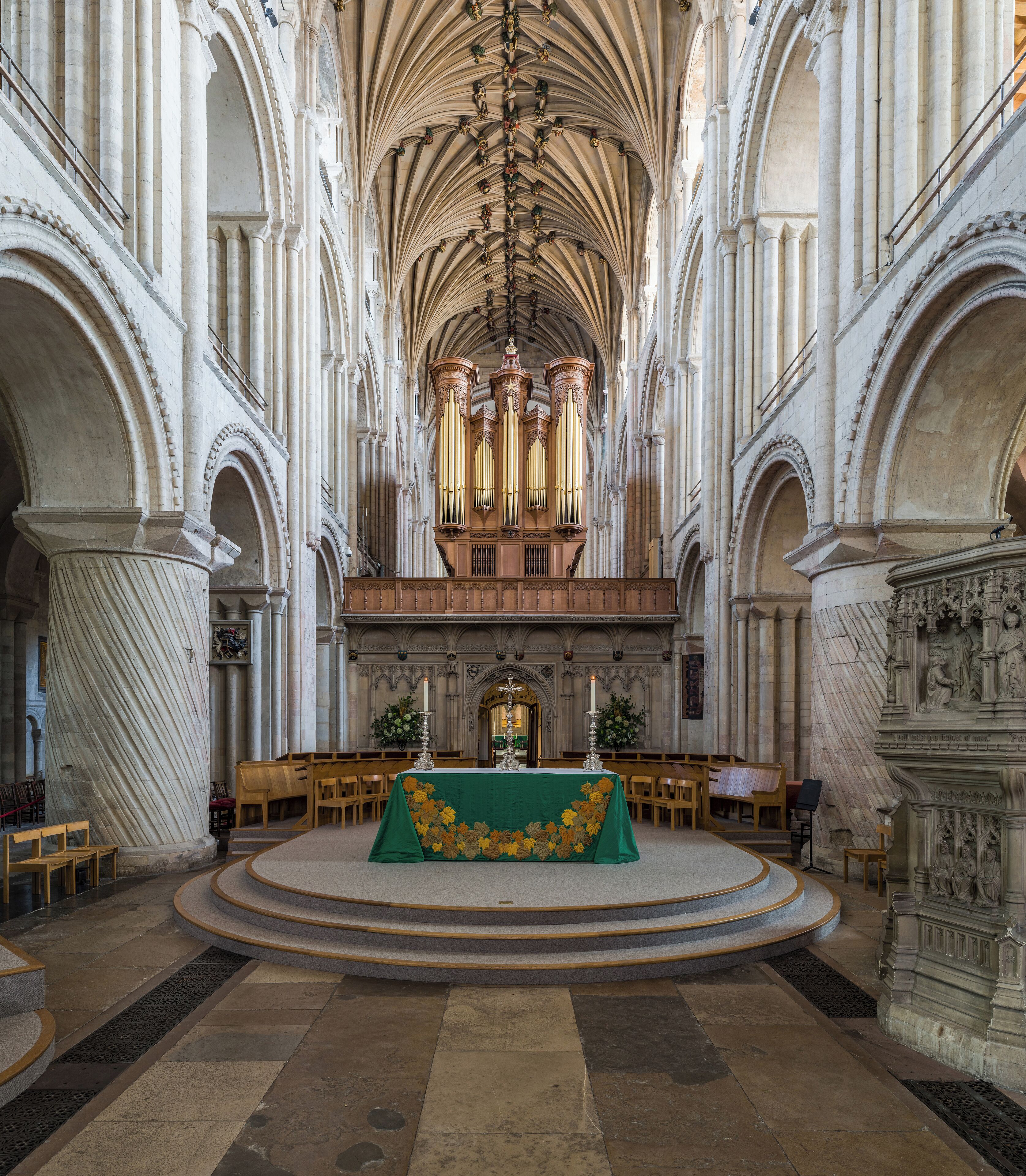 The pulpitum of Norwich Cathedral in Norfolk, England.