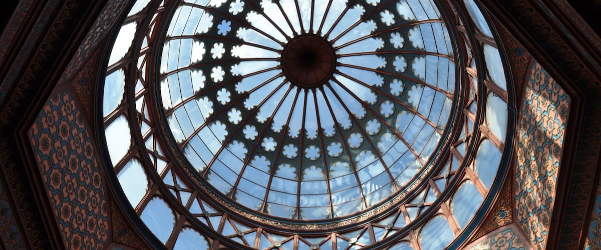 Interior dome of the Kiosco Morisco de Santa Maria la Ribera, Mexico City