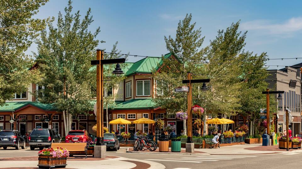 Main Street, Downtown Frisco, Colorado. A quaint and popular ski resort town in summertime.