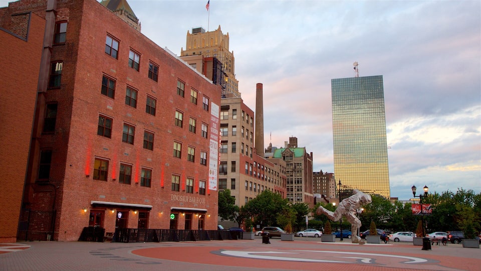 Downtown Newark featuring a city, outdoor art and a square or plaza