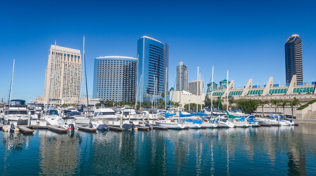 Marina District featuring a bay or harbor