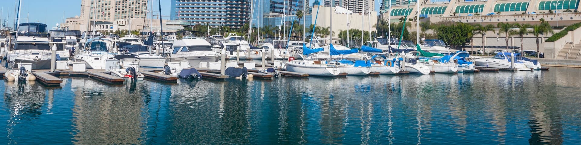 Marina District featuring a bay or harbor