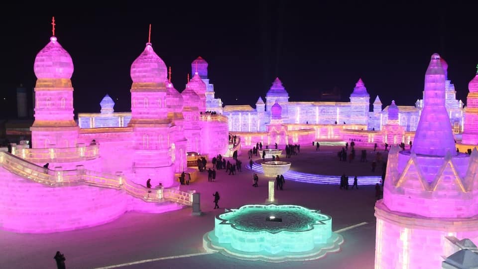 Temples of the world at the Harbin Festival of Ice