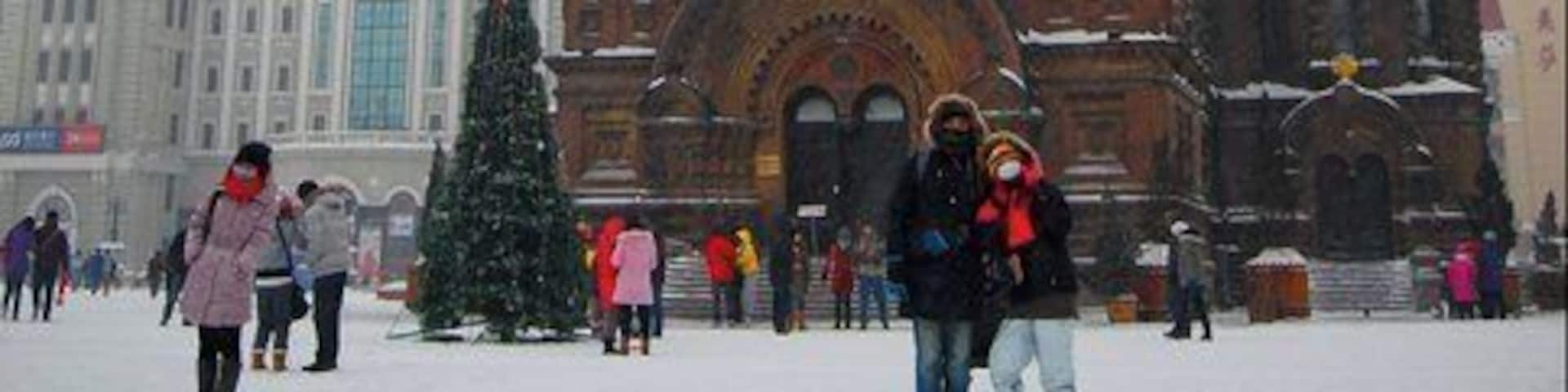Saint Sophia Cathedral at Christmas time - mid winter. It was colder than minus 30 on this day.
The Cathedral of the Holy Wisdom of God in Harbin, China. Built in 1907 and expanded from 1923-32, it was closed during the Great Leap Forward and Cultural Revolution periods, and turned into a museum in 1997.