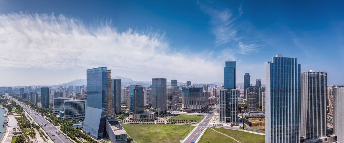 Aerospace Qingdao West Coast New District City panoramic large format