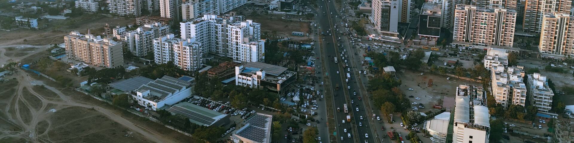 Aerial drone view of wakad pune