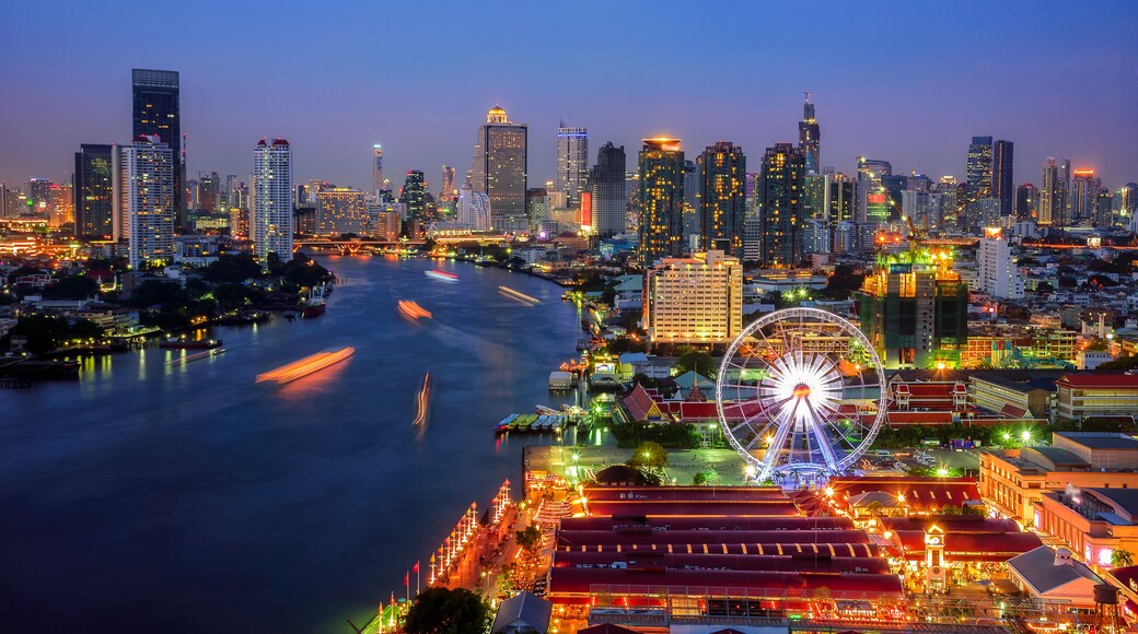 Bangkok cityscape. Bangkok night view in the business district