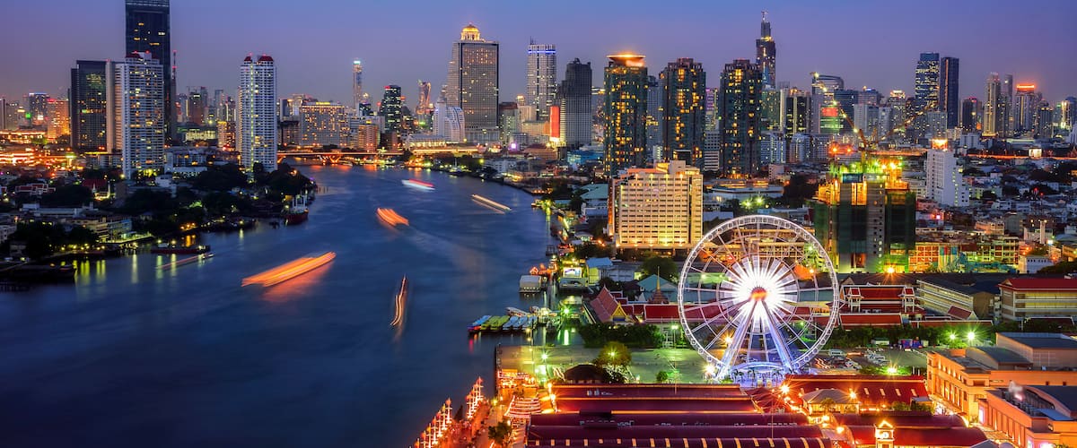 Bangkok cityscape. Bangkok night view in the business district