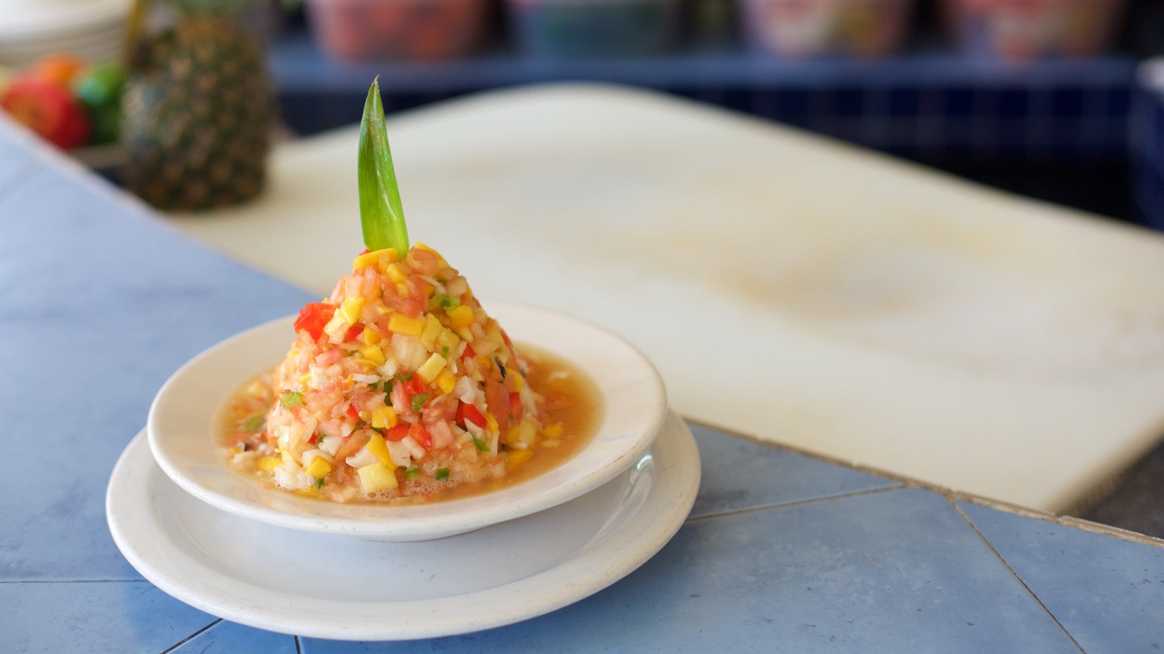 Cayo Arawak mostrando comida