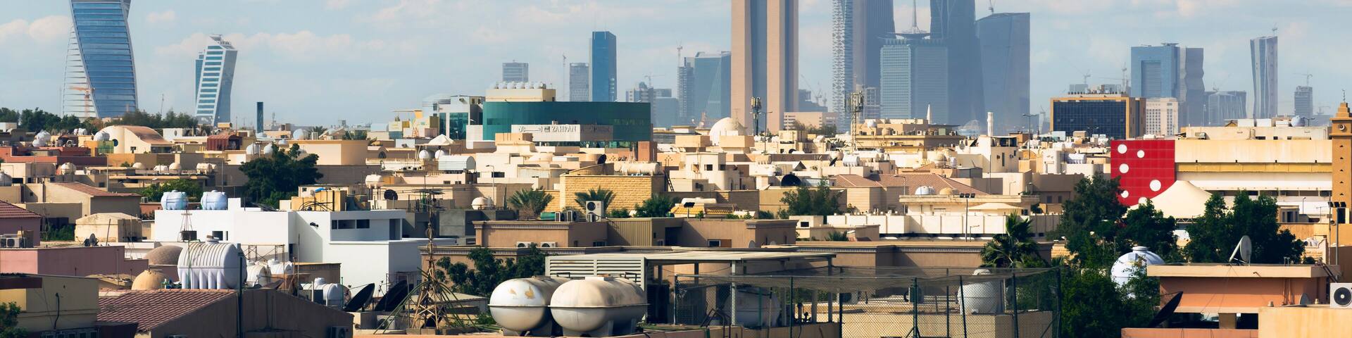 Riyadh, Saudi Arabia, KSA - November 21, 2017 buildings group from Worood district and Uroba road in Riyadh