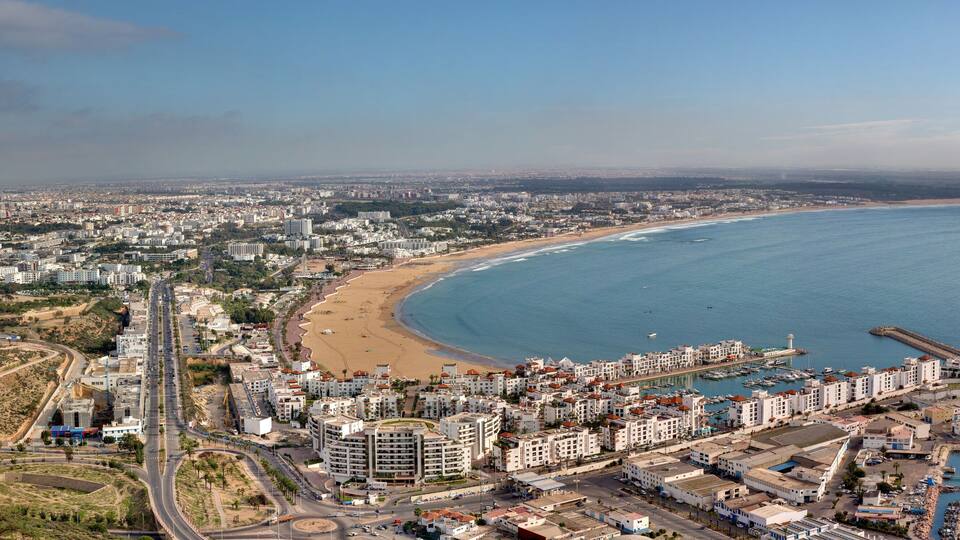 Vue panoramique sur la ville d'Agadir depuis la Kasbah