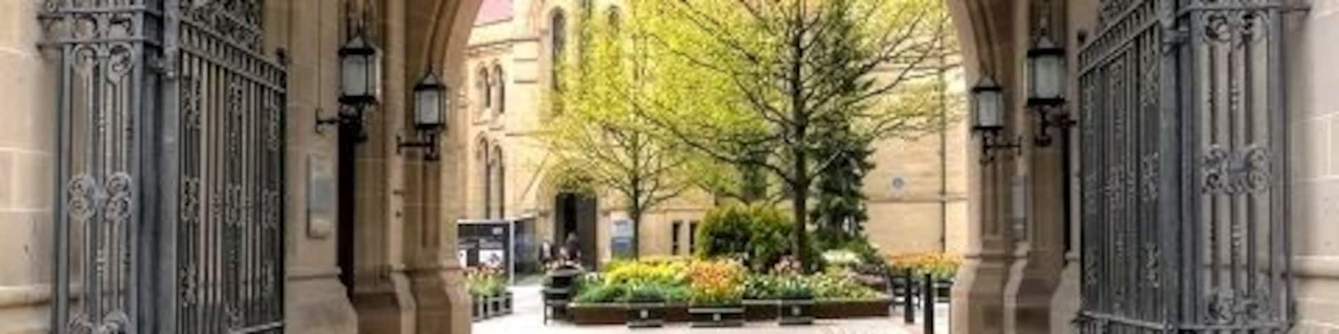 University of Manchester, Entrance to Old Quadrangle. This archway leads to the quadrangle around which the original Owen's College buildings were erected.