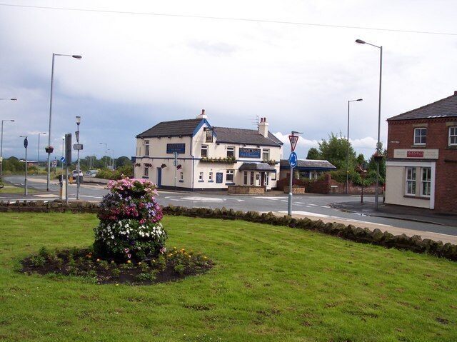 Simms Road Pub View from crossroads of Ashton and Billinge Roads