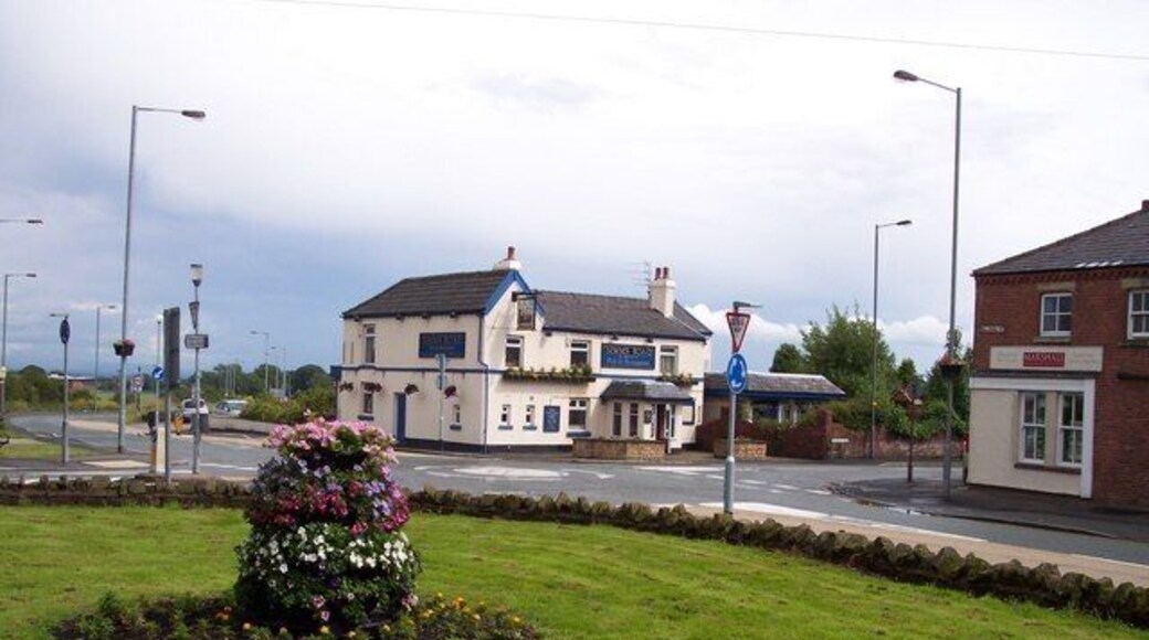 Simms Road Pub View from crossroads of Ashton and Billinge Roads