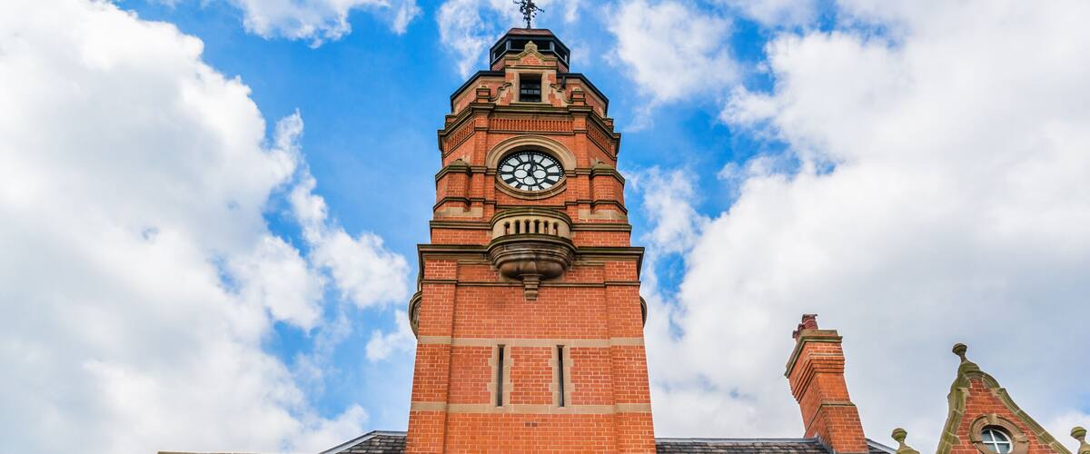 Victoria Bath clock tower (1896). Sneinton, Nottingham, England.