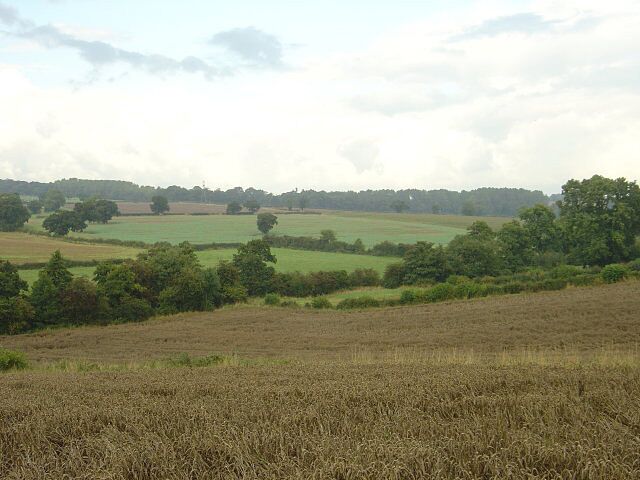 Valley of the Lees Brook The belt of trees on the horizon surround Locko Park