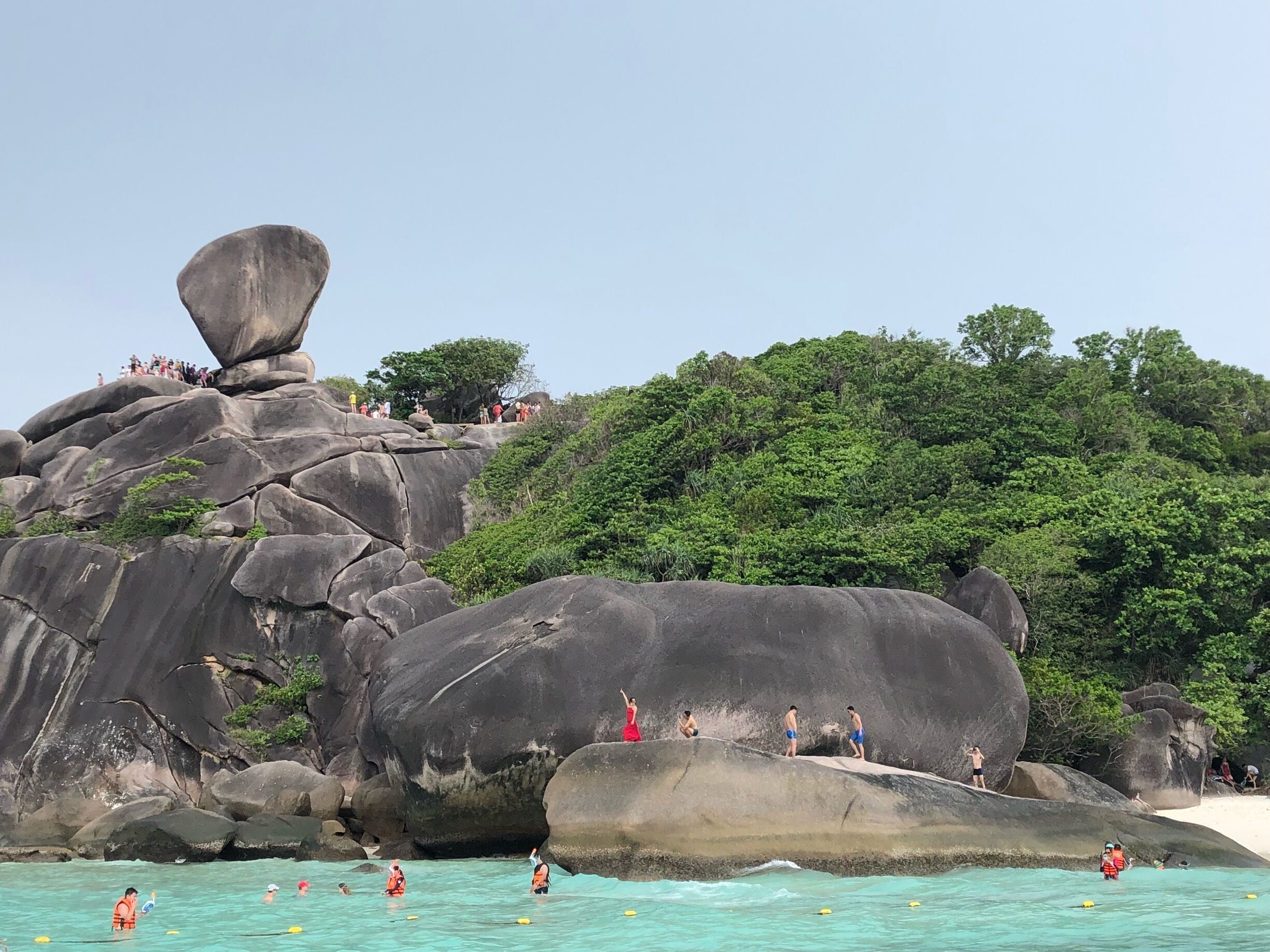 This is island number 8 in the Similan national park, 70km from Khao Sok, North of Phuket. 
Great for diving, the Similan islands are some of the most beautiful in South East Asia. Speedboat ride can be bumpy and wet, it takes 90 minutes to reach this uninhabited paradise.