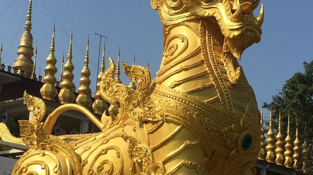 This beautiful Burmese temple was just outside of Ban Thung Hong, Thailand. So unusual and so many different statues.