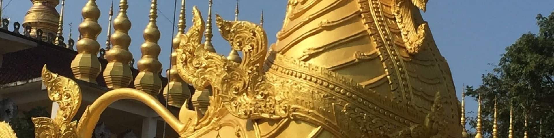 This beautiful Burmese temple was just outside of Ban Thung Hong, Thailand. So unusual and so many different statues.