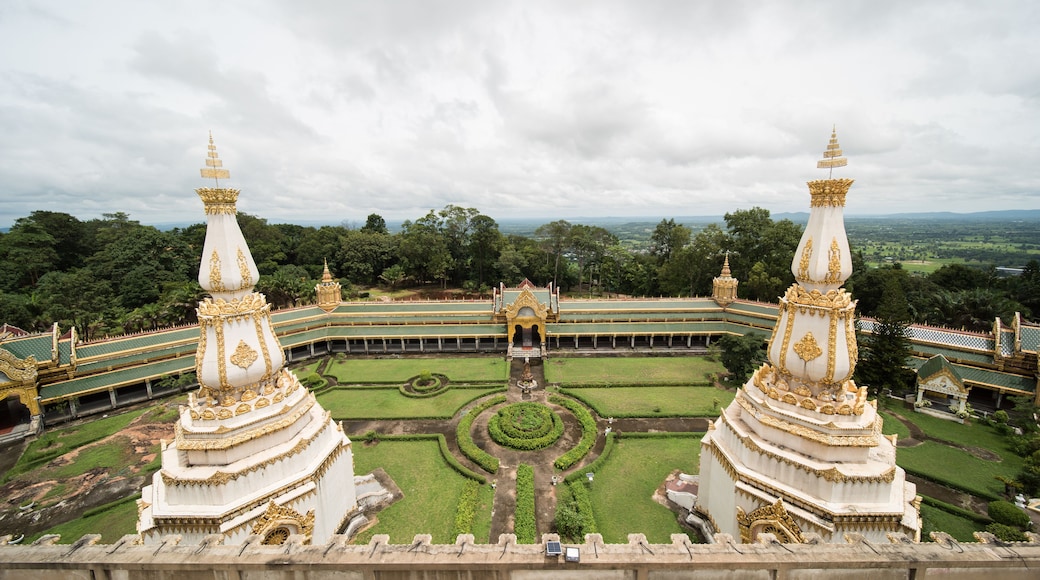Phra Maha Chedi Chai Mongkol, one of the largest chedis (pagoda) in Thailand, in Amphoe Nong Phok, Roi Et Province in northeast Thailand.