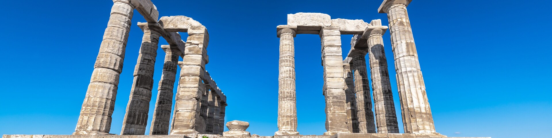 Panorama of the ancient temple of Poseidon