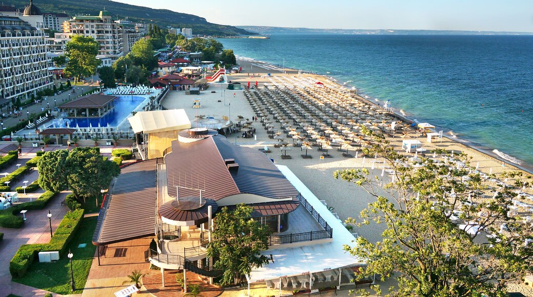 Resort Sunny Beach Bulgaria panorama of the beach and hotels. Panoramic view Sunny Beach Bulgaria., Shutterstock ID 515098231, SF SSA Case with Manager Approval: Case 07151371, Job: Prepay credit, Cli