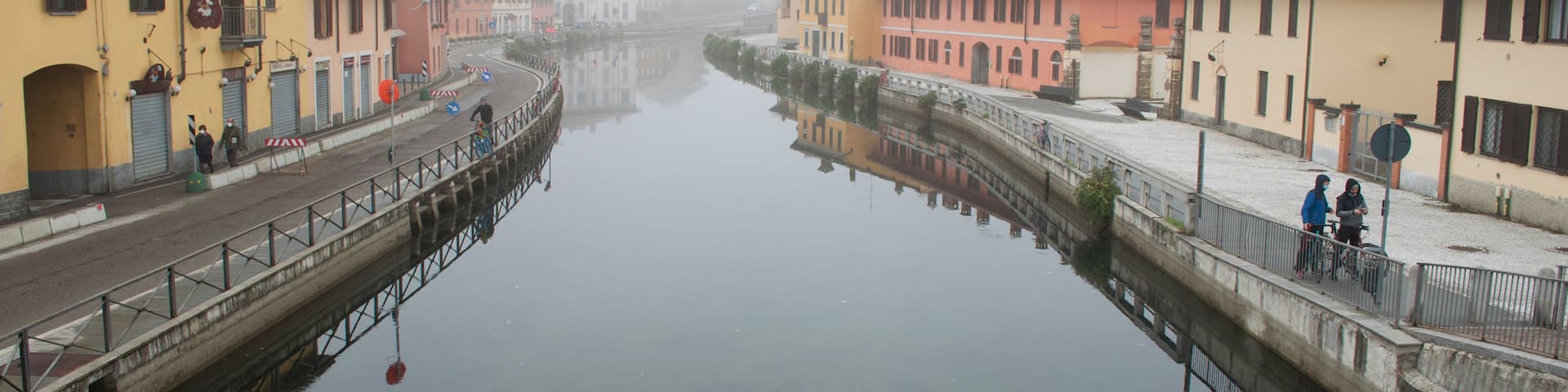 Foggy Cityscape. Gaggiano, Milano, Italy