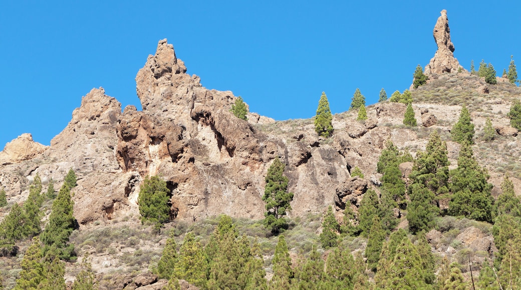 Rock formation north of Ayacata, Tejeda, Gran Canaria, Canary Islands, Spain. On the right side the so called "El Monje" or "El Fraile" (The Monk).