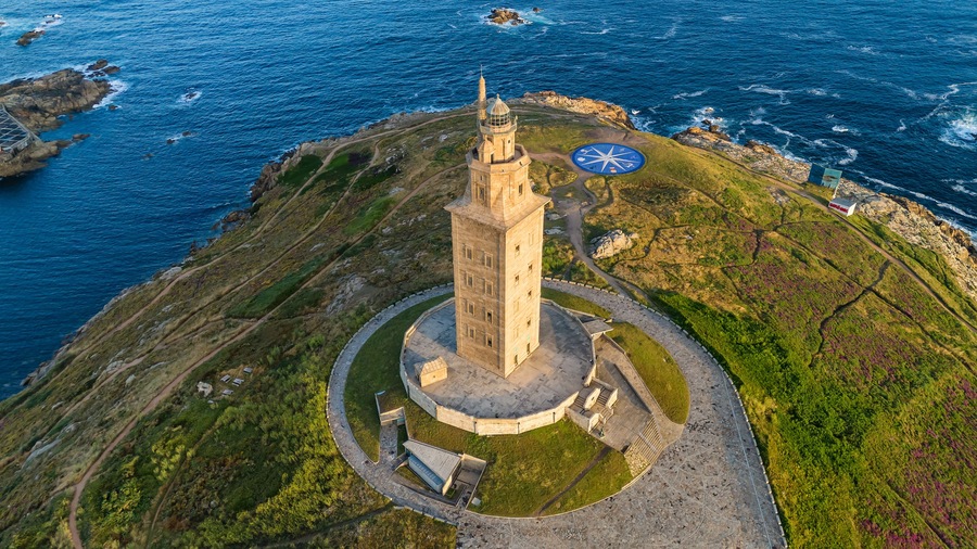 Tower of Hercules in A Coruna, Galicia, Spain.