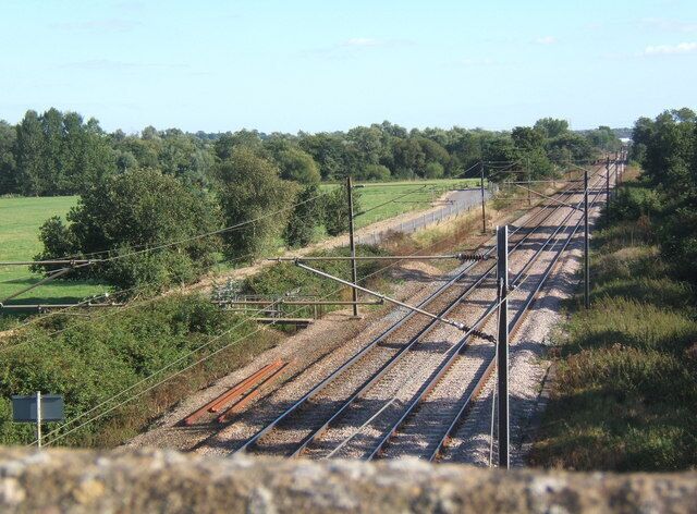 View of railway line from bridge