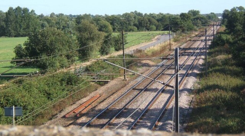 View of railway line from bridge