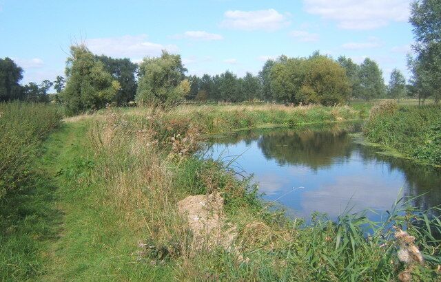 Riverside scene with footpath
