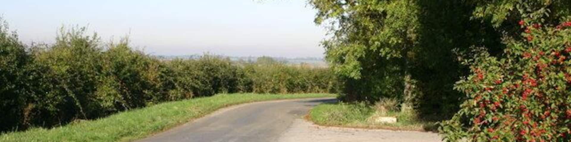 Road to Keyston Road from Covington heading to Keyston