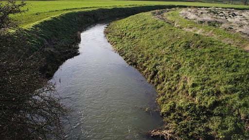 East Glen River Looking down stream from the bridge on the road from Edenham to Lound.