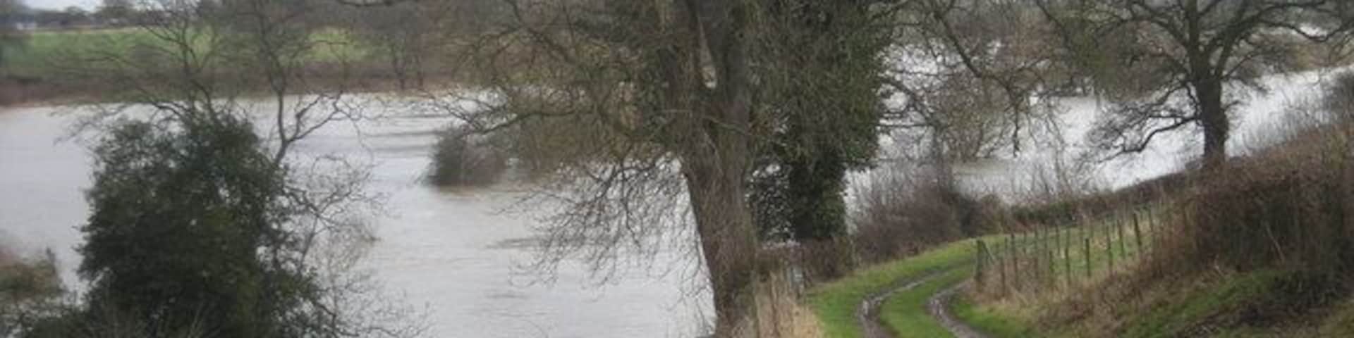 Track beside the flooded River Severn (Jan' 2008)