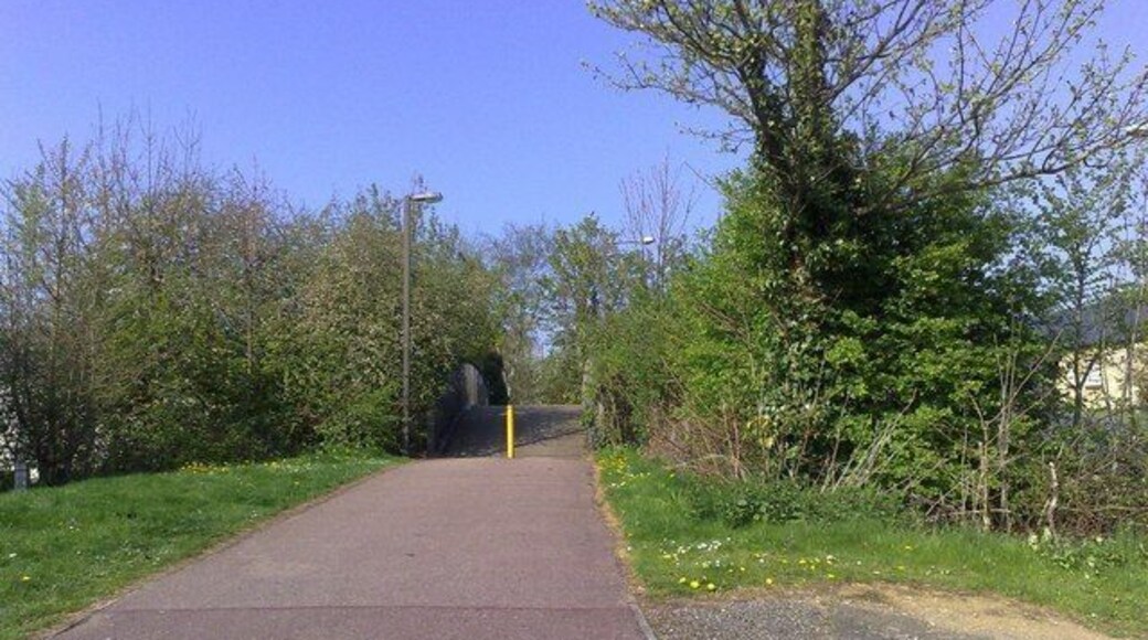 Footpath, Great Linford Footpath leading to pedestrian bridge over the Grand Union, Great Linford.