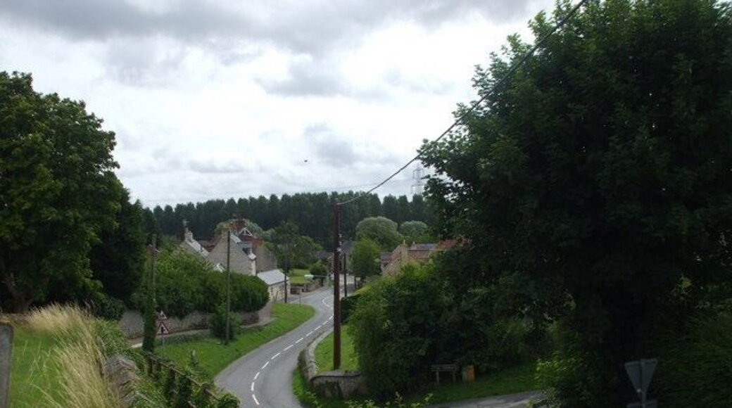 Great Ponton from the parish church The snake-like road works its way into the village centre. This woody pastoral scene may surprise some, it being in Lincolnshire and moreover, less than a 1/4 of a mile from the busy A1.