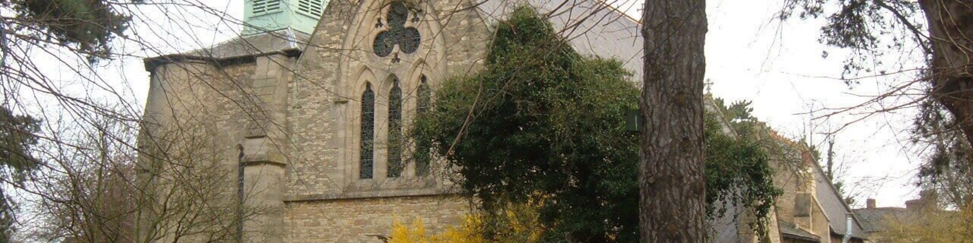 Parish church of St James, New Bradwell, Milton Keynes, Buckinghamshire, seen from the southwest