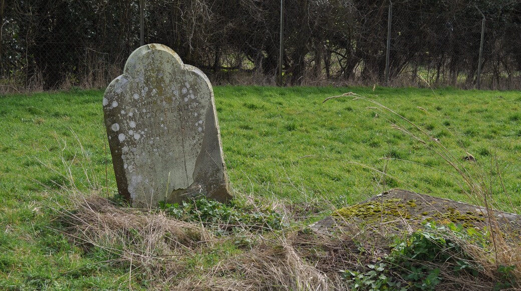 St. Andrew Church, Langford - churchyard This is the churchyard at St. Andrew Church, Langford. This church is situated inside the STANTA military battle training area and I visited on 26th March 2010 with special permission from the MoD. The area was originally established in 1942 when a battle training area was required. Military exercises were already known in the area; tanks had trained at Thetford in the First World War. The complete takeover involved the evacuation of the villages of Buckenham Tofts, Langford, Stanford, Sturston, Tottington and West Tofts. All residents were evactuated in 1942.