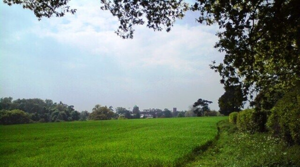 Farmland near Orwell Park School Looking west from Levington Road, Nacton. Orwell Park is visible in the distance.