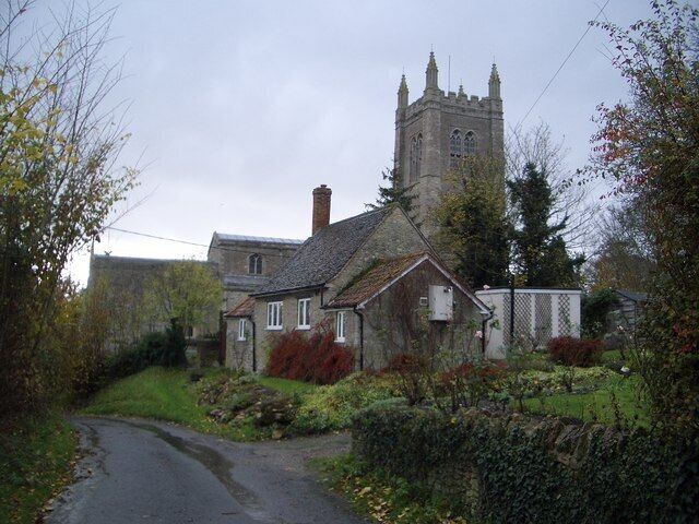 All Saints Church from Church Lane, Odell This view shows the northern aspect of the church as seen from Church Lane beside the Rectory. The church is Grade I listed and dates from the 15th century.