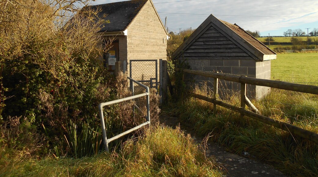 Sewage pumping station beside Wagg Drove, near Igstock Farm, Huish Episcopi, Somerset, England.
