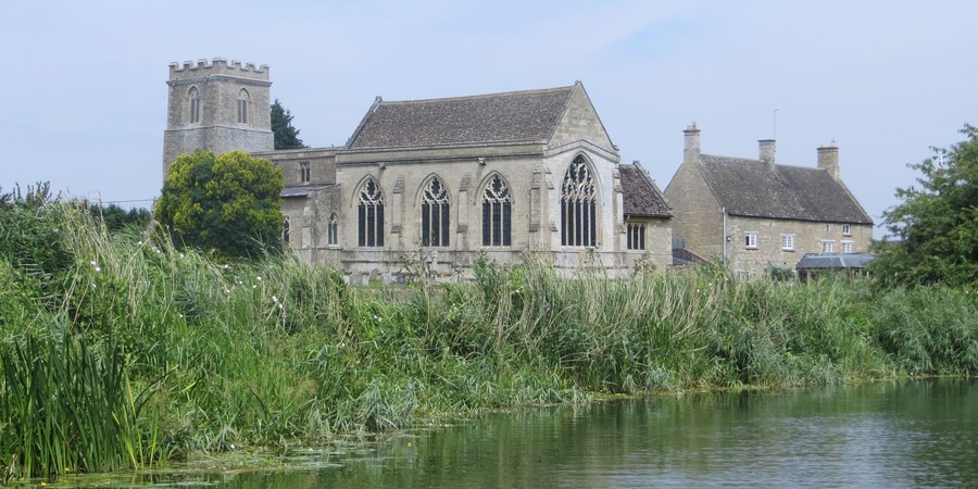Passing Cotterstock on the Nene - July 2014