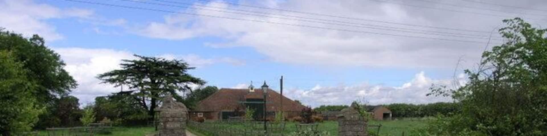 Newton Hall. The entrance to Newton Hall with a cattle grid preventing the Highland cattle from wandering.