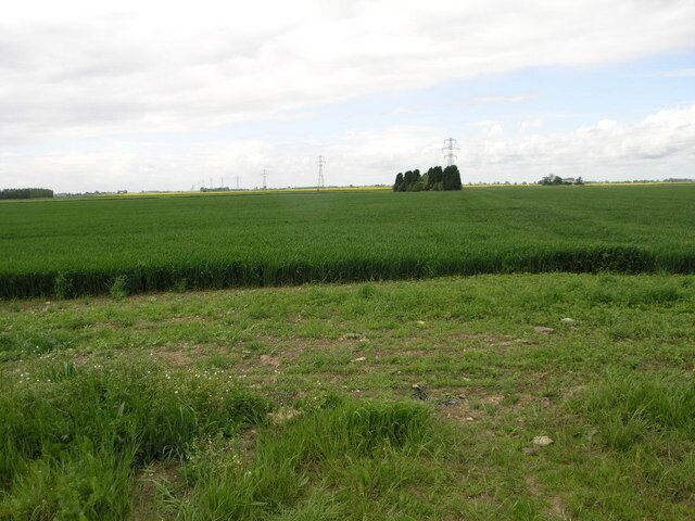 Pylons to Peterborough. These pylons just to the west of Newton lead to the power station in Peterborough.